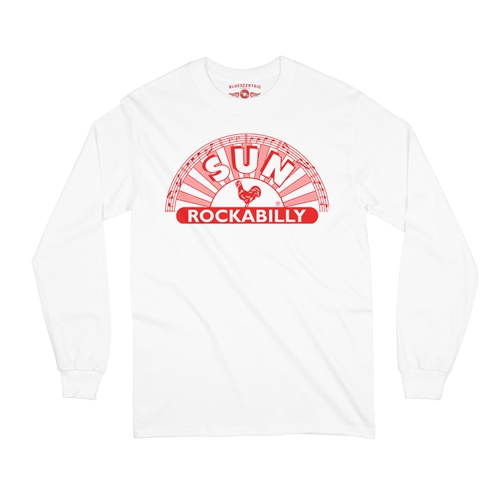 Sun Records ROCKABILLY Long Sleeve T-Shirt - longsleevewhite