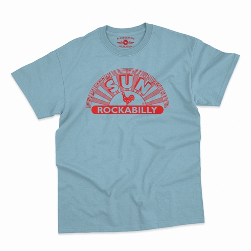 Sun Records ROCKABILLY T-Shirt - Classic Heavy Cotton - classiclightblue