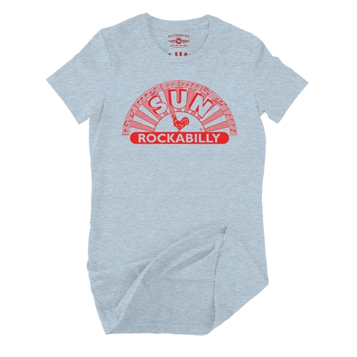 Sun Records ROCKABILLY Ladies T Shirt - Relaxed Fit - ladiesheatherprismblue