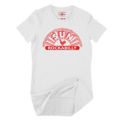 Sun Records ROCKABILLY Ladies T Shirt - Relaxed Fit - ladieswhite