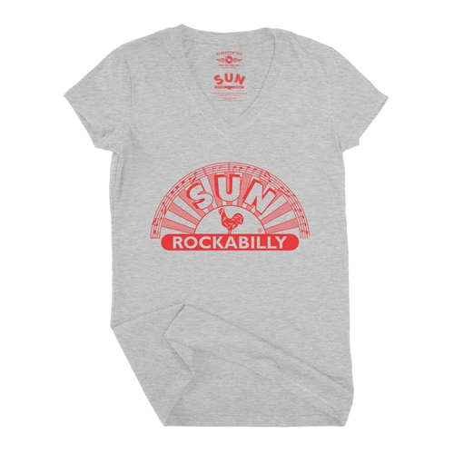 Sun Records ROCKABILLY V-Neck T Shirt - Women