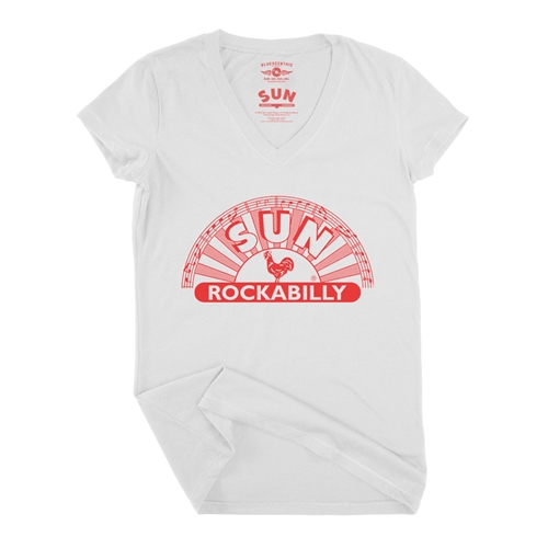 Sun Records ROCKABILLY V-Neck T Shirt - Women