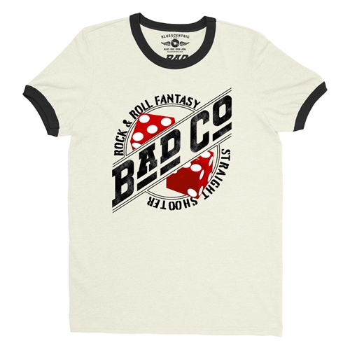 Bad Co Straight Shooter Ringer T-Shirt - ringernaturalblacktrim