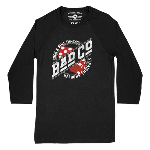 Bad Co Straight Shooter Baseball T-Shirt - raglanblackblacksleeve