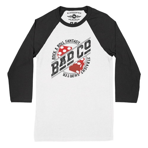 Bad Co Straight Shooter Baseball T-Shirt - raglanwhiteblacksleeve