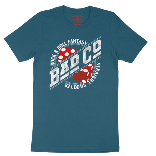 Bad Co Straight Shooter T-Shirt - Lightweight Vintage Style - vintagedeepteal