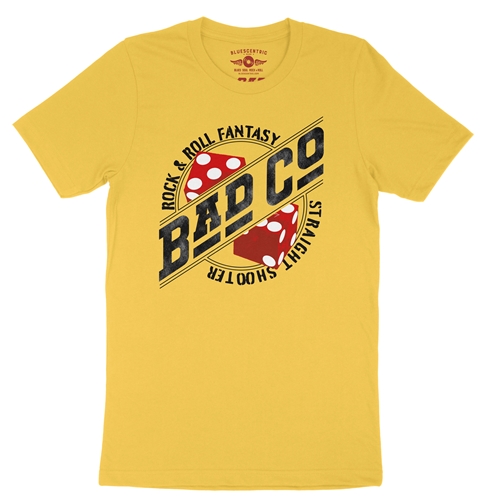 Bad Co Straight Shooter T-Shirt - Lightweight Vintage Style - vintagemaizeyellow