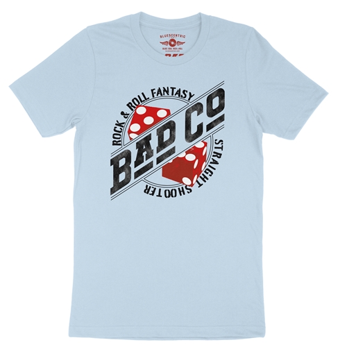 Bad Co Straight Shooter T-Shirt - Lightweight Vintage Style - vintagethrowbackblue