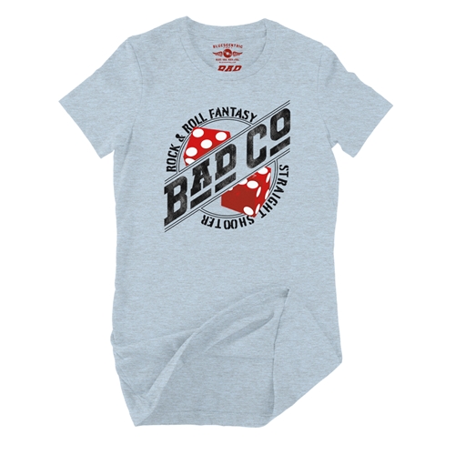 Bad Co Straight Shooter Ladies T Shirt - Relaxed Fit - ladiesheatherprismblue