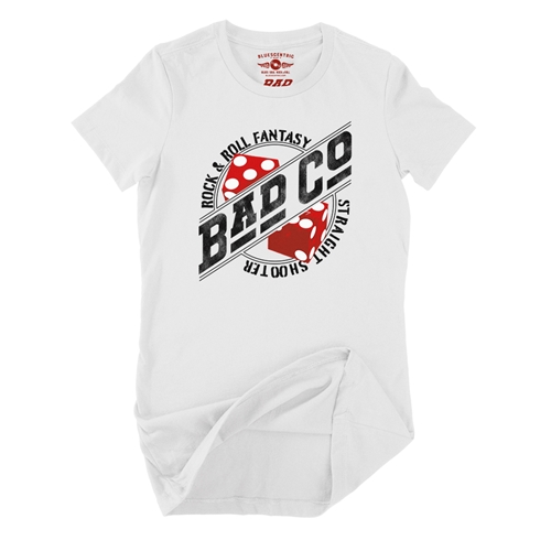 Bad Co Straight Shooter Ladies T Shirt - Relaxed Fit - ladieswhite