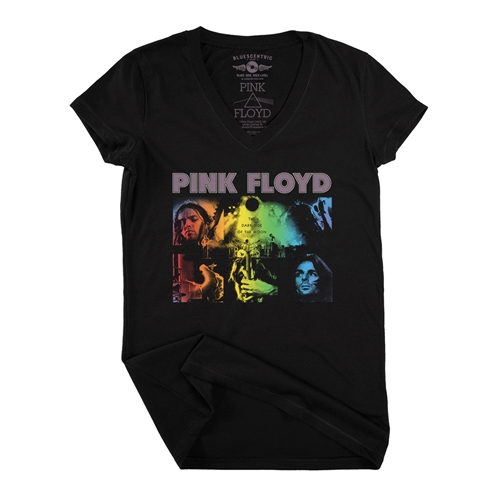 Pink Floyd Dark Side Graphic V-Neck T Shirt - Women