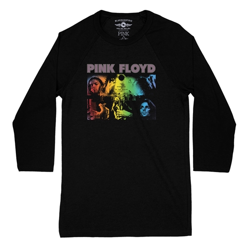 Pink Floyd Dark Side Graphic  Baseball T-Shirt - raglanblackblacksleeve