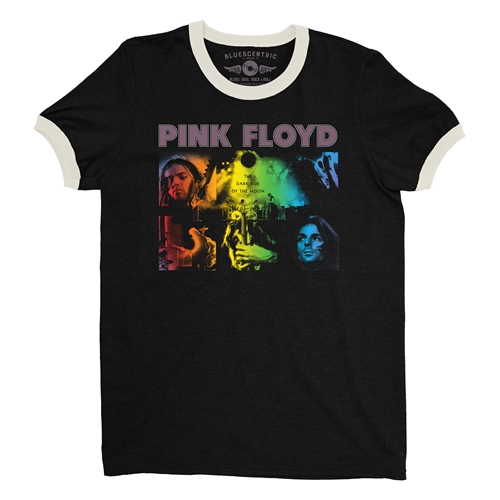 Pink Floyd Dark Side Graphic Ringer T-Shirt - ringerblackcreamtrim