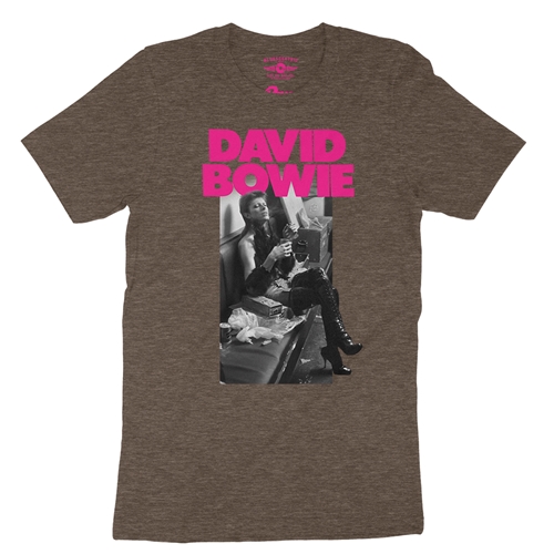 David Bowie Fan  T-Shirt - Lightweight Vintage Style - vintageheatherbrown