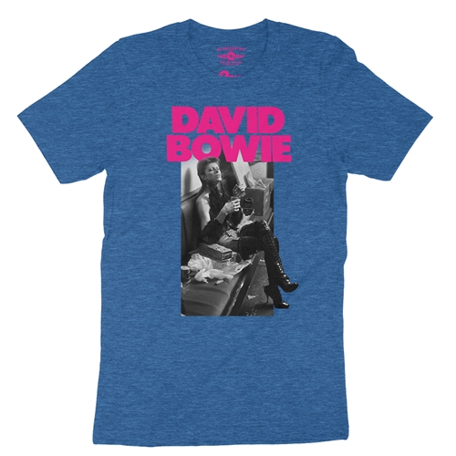 David Bowie Fan  T-Shirt - Lightweight Vintage Style - vintageheatherroyalblue