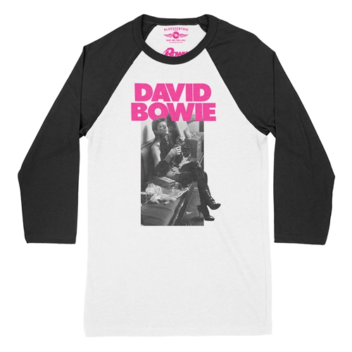 David Bowie Fan Baseball T-Shirt - raglanwhiteblacksleeve