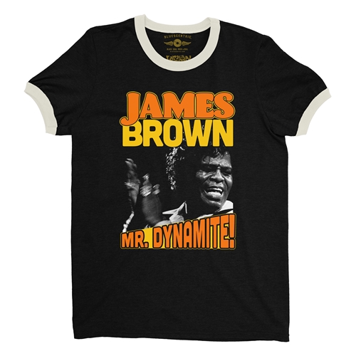 James Brown Mr Dynamite Ringer T-Shirt - ringerblackcreamtrim