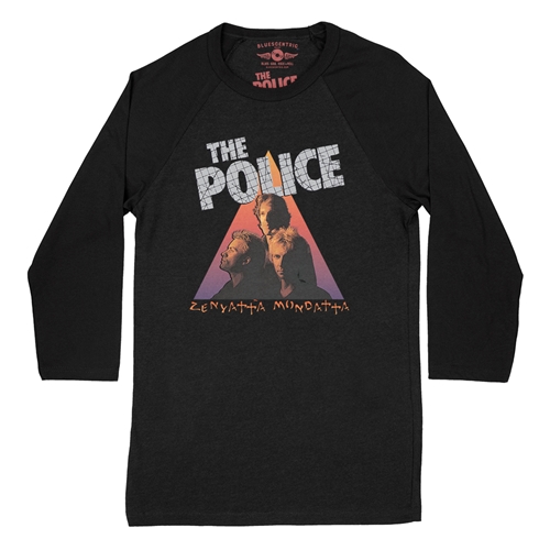 The Police Zenyatta Baseball T-Shirt - raglanblackblacksleeve