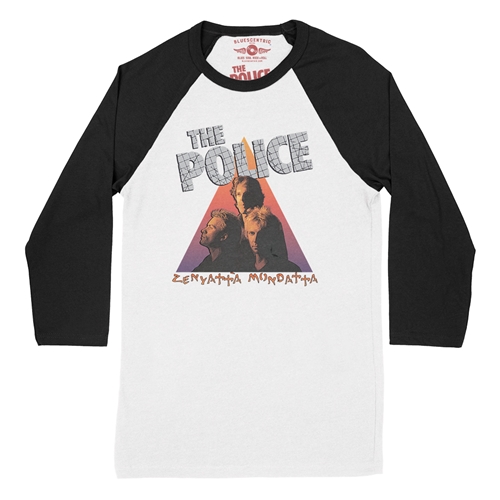 The Police Zenyatta Baseball T-Shirt - raglanwhiteblacksleeve