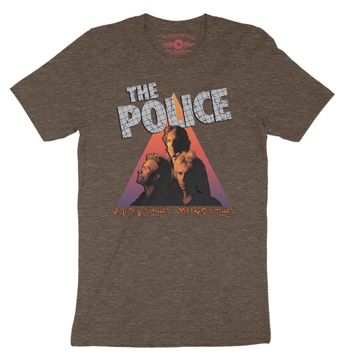 The Police Zenyatta T-Shirt - Lightweight Vintage Style - vintageheatherbrown