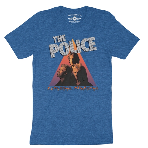 The Police Zenyatta T-Shirt - Lightweight Vintage Style - vintageheatherroyalblue