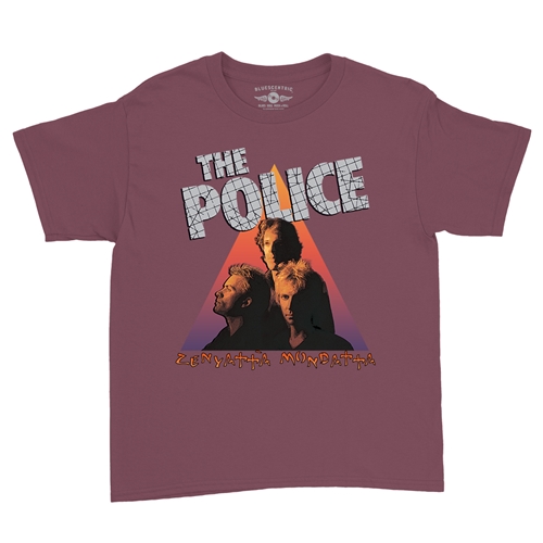 The Police Zenyatta Youth T-Shirt - Lightweight Vintage Children & Toddlers - youthheathermaroon