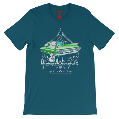 Graphic Jimmie Vaughan T-Shirt - Lightweight Vintage Style - vintagedeepteal