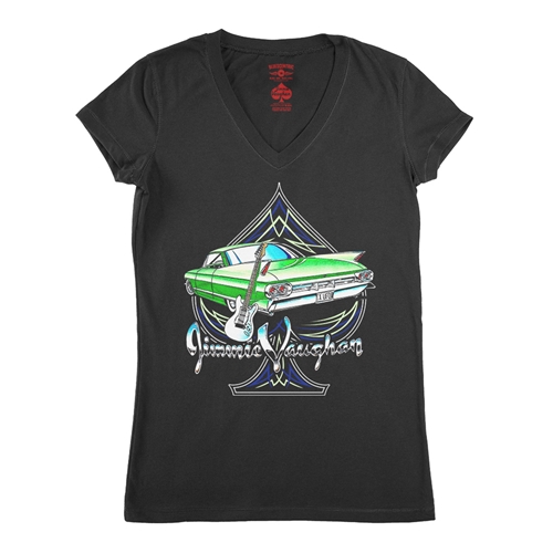 Graphic Jimmie Vaughan V-Neck T Shirt - Women