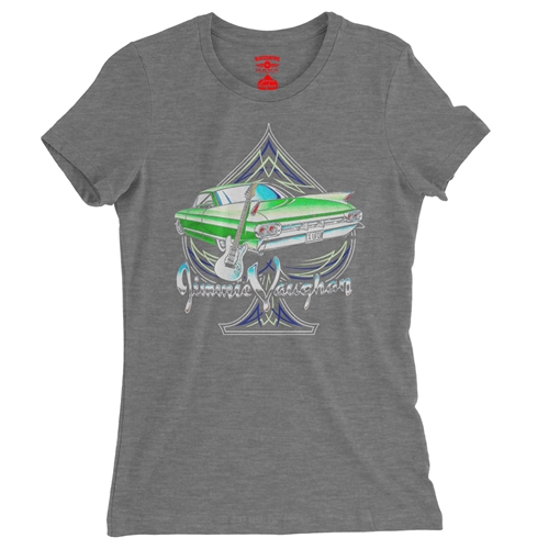 Graphic Jimmie Vaughan Ladies T Shirt - Relaxed Fit - ladiesdeepheather