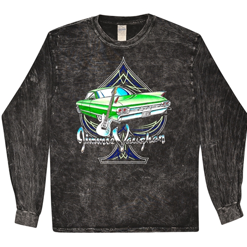 Graphic Jimmie Vaughan Long Sleeve T-Shirt - Black Mineral Wash