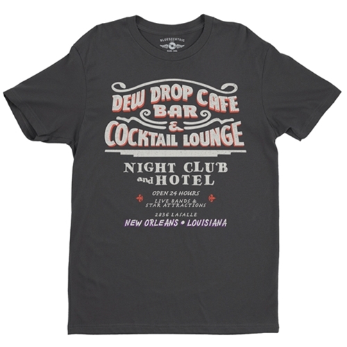 CLEARANCE - Black L Dew Drop Inn New Orleans T-Shirt - Lightweight Vintage Style