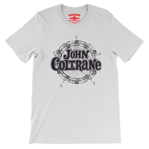 John Coltrane Wheel of Fifths T-Shirt - Lightweight Vintage Style - vintagewhite