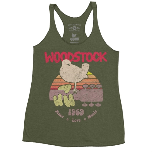 Women's Bird and Guitar Woodstock T-Shirt | Bluescentric