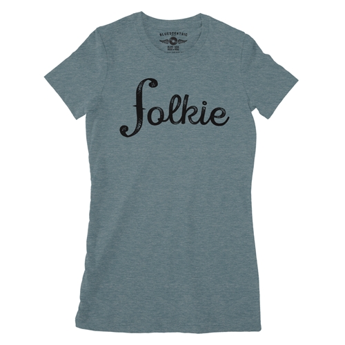 Folkie Ladies T Shirt - ladiesheatherdeepteal