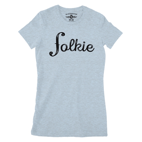 Folkie Ladies T Shirt - ladiesheatherprismblue