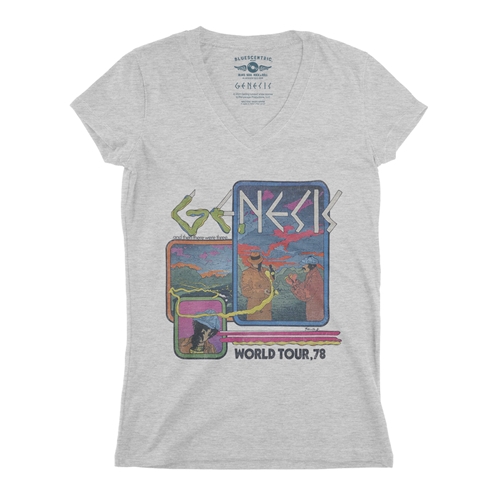 Genesis 1978 Tour Ladies V Neck T Shirt