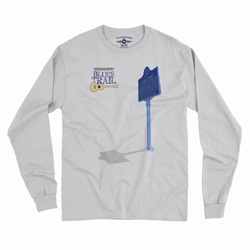 Mississippi Blues Trail Albert King Long Sleeve T-Shirt - longsleevewhite