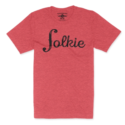 Folkie T-Shirt - Lightweight Vintage Style - vintageheatherred