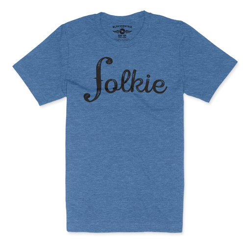 Folkie T-Shirt - Lightweight Vintage Style - vintageheatherroyalblue