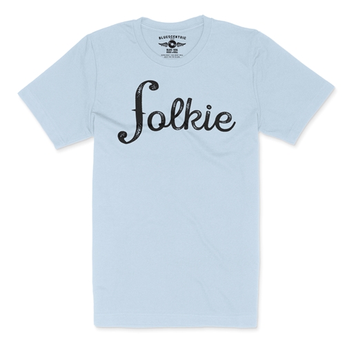 Folkie T-Shirt - Lightweight Vintage Style - vintagethrowbackblue