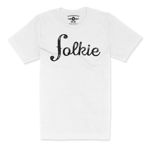 Folkie T-Shirt - Lightweight Vintage Style - vintagewhite