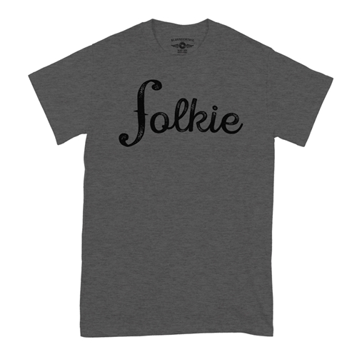 Folkie Music T-Shirt - Classic Heavy Cotton - classicheathergrey