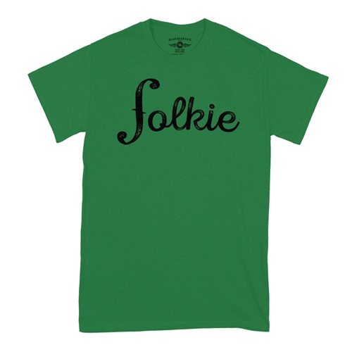 Folkie Music T-Shirt - Classic Heavy Cotton - classickellygreen