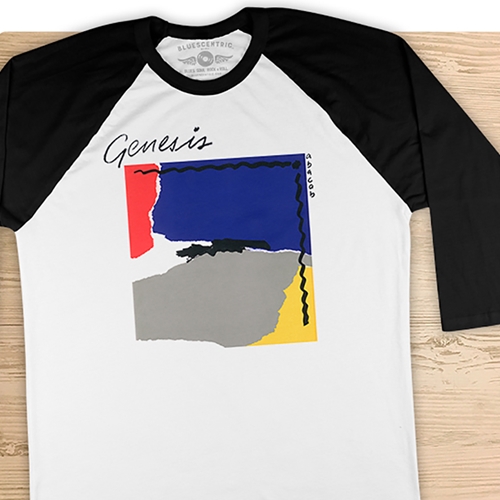 Genesis Abacab Album Cover Baseball T-Shirt - raglanwhiteblacksleeve