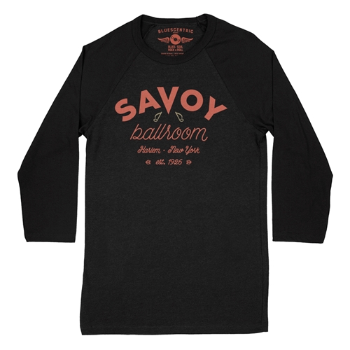 Arched Savoy Ballroom T-Shirt Baseball T-Shirt - raglanblackblacksleeve