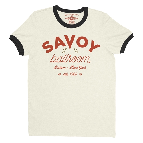 Arched Savoy Ballroom T-Shirt Ringer T-Shirt - ringernaturalblacktrim