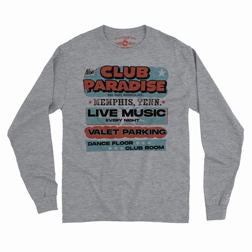 Baby Blue Club Paradise Memphis Long Sleeve T-Shirt - longsleeveathleticheather