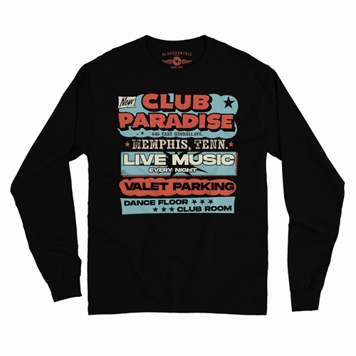 Baby Blue Club Paradise Memphis Long Sleeve T-Shirt - longsleeveblack