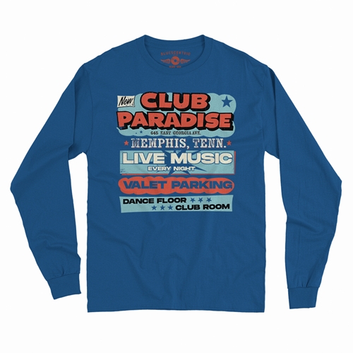 Baby Blue Club Paradise Memphis Long Sleeve T-Shirt - longsleeveblue