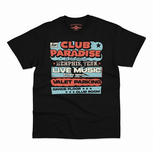 Baby Blue Club Paradise Memphis T-Shirt - Classic Heavy Cotton - classicblack